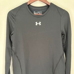 Under Armour Girls Black Long Sleeve Baselayer Shirt — Youth XL